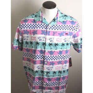 Vans x Stranger Things Men's California Stripe Woven Printed Shirt NWT Free Ship